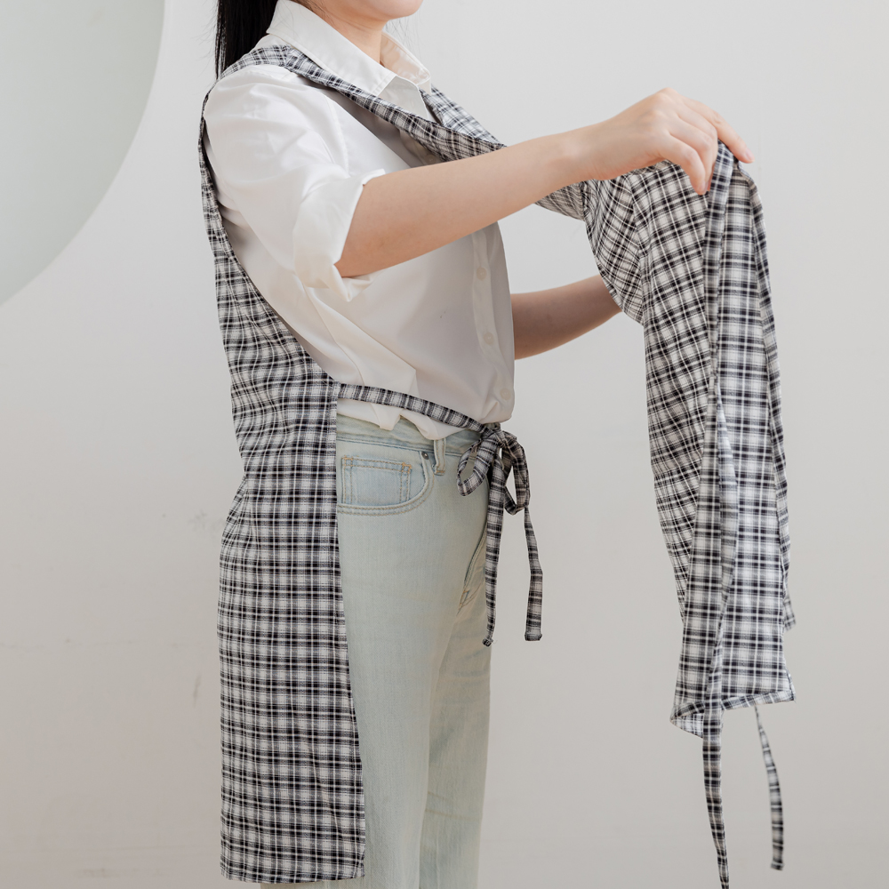 데코에버 코지 랩 원피스앞치마 빅사이즈 롱 앞치마