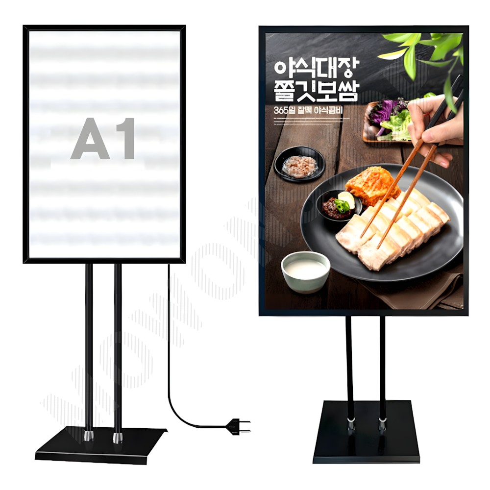 led 배너대 pop 게시대 실내 실외 스탠드형 배너 거치대 입간판 a1 사각 - 상품 이미지