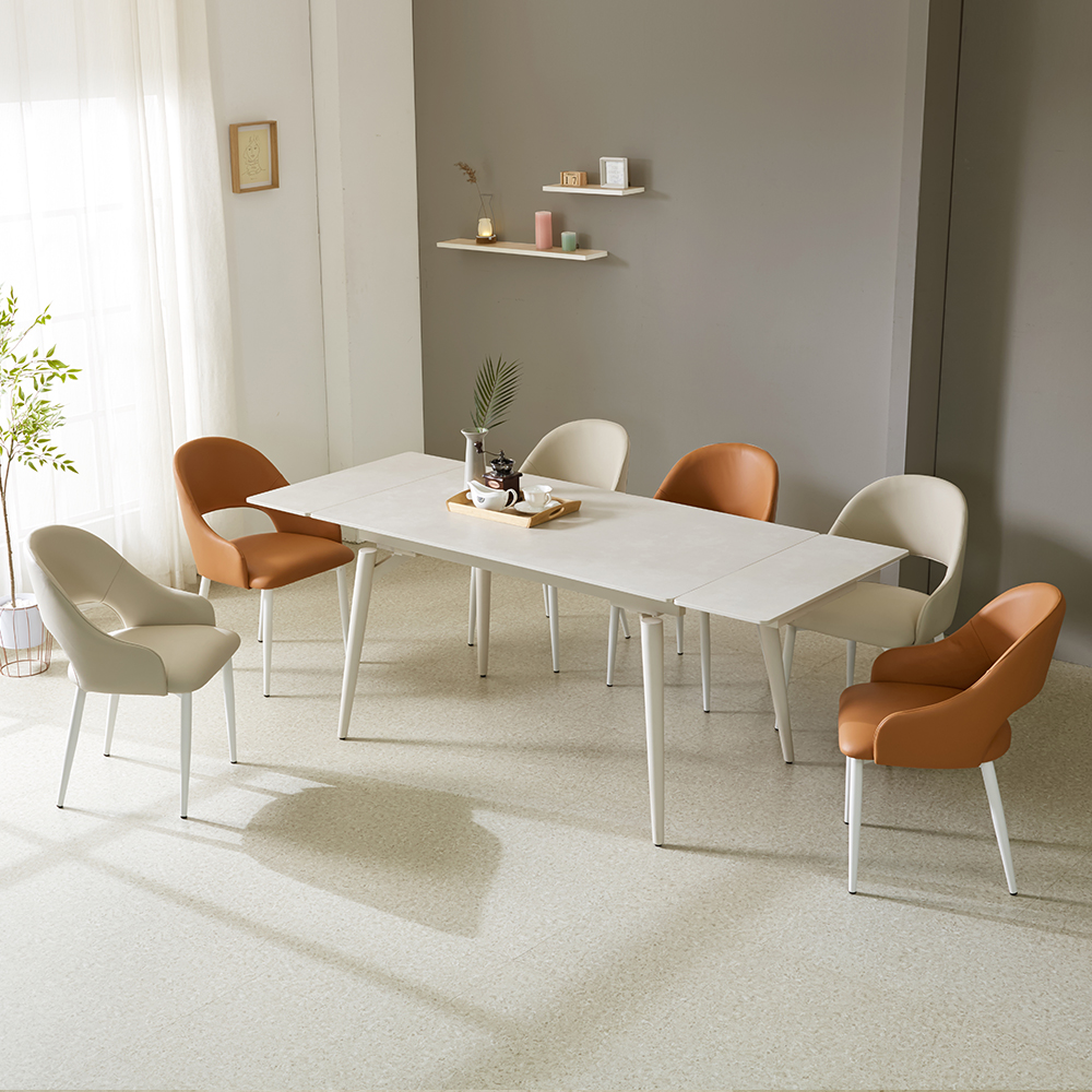 페라모 아미 무소음 반자동 8인용 익스텐션 인출식 확장형 세라믹 식탁 테이블 1400 2000