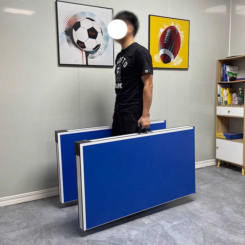 접이식 탁구대 가정용 실내용 폴딩형 공간절약형 블루(153x274cm) - 상세 이미지 5