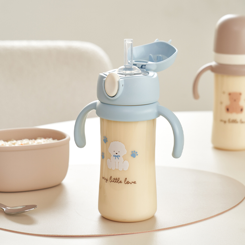 에디슨 리틀러브 PPSU 원터치 빨대컵 유아식기 자기주도 흘림방지 아기빨대컵 250ml