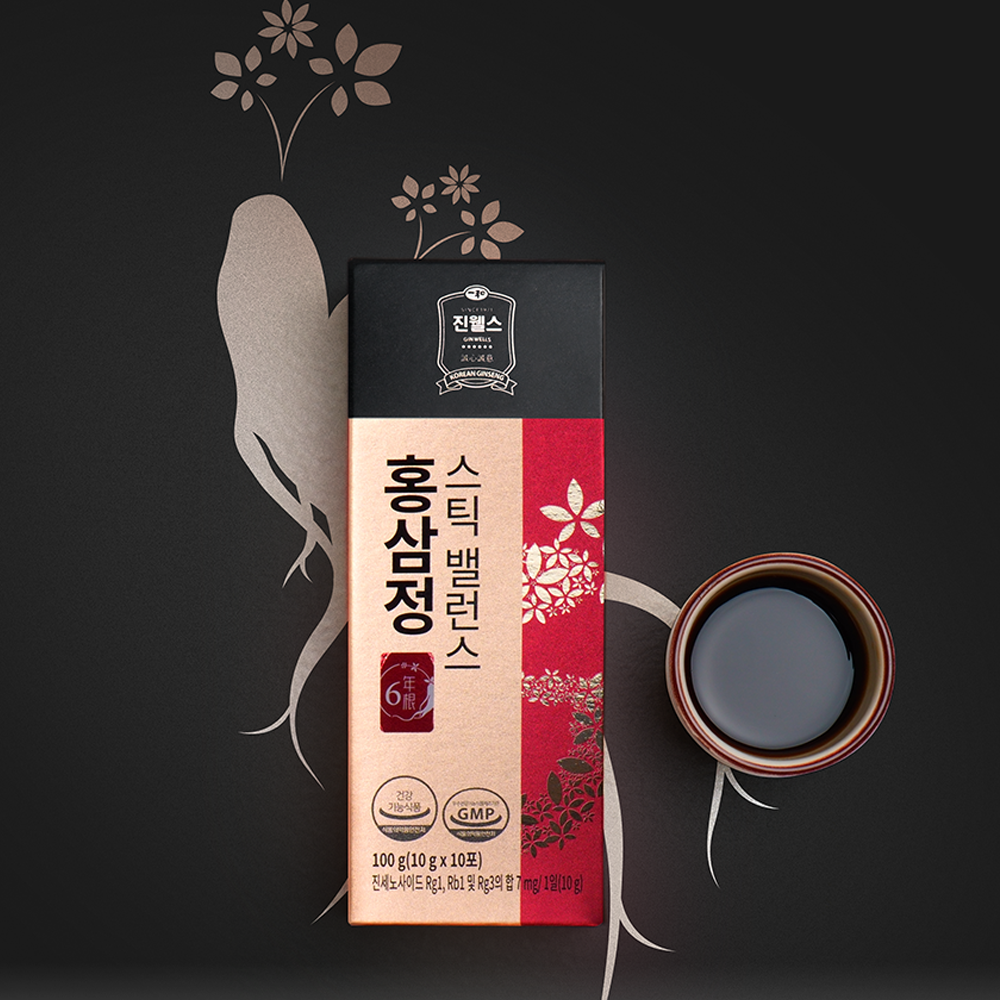 진웰스 6년근 홍삼정 스틱 밸런스 + 쇼핑백 진세노사이드 7mg 30포, 1개 - 상세 이미지 4