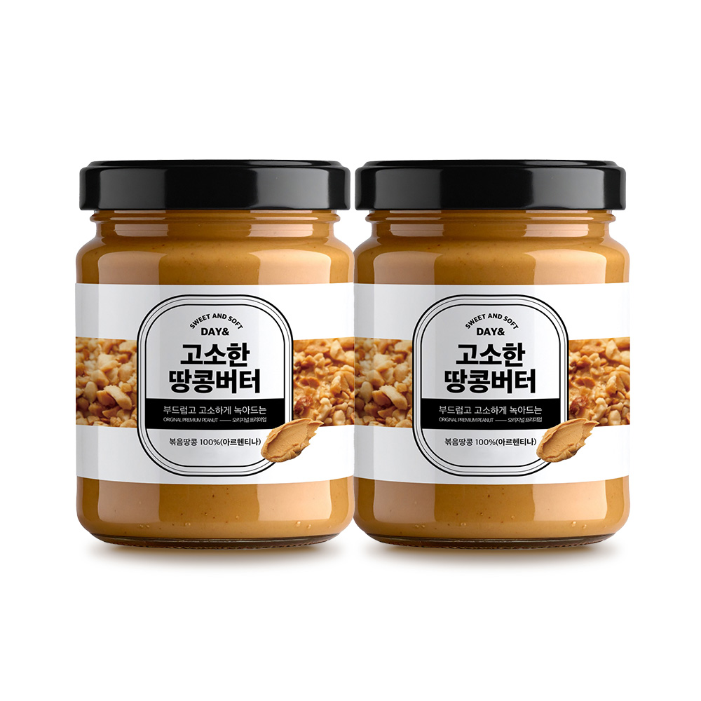 [출고전 즉시 생산] 데이앤 고소한 땅콩버터 450g, 2개