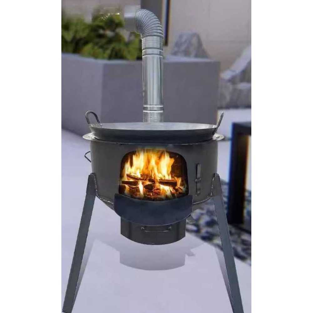 화목난로 주물난로 연통 캠핑 불멍 야외 펠렛 바베큐 52CM 7종 세트 - 상품 이미지