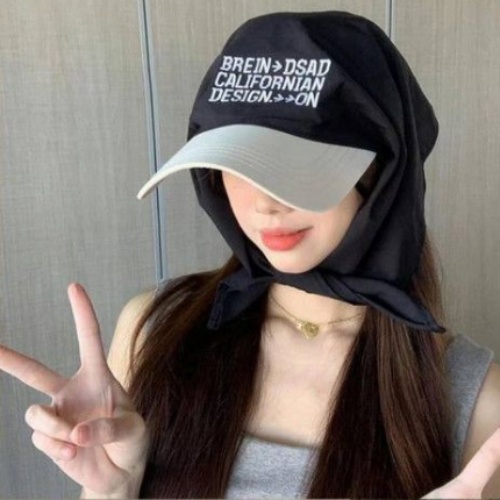 레터링 스카프볼캡 캡모자 두건 휴양지 기미가리는 모자 - 상세 이미지 3