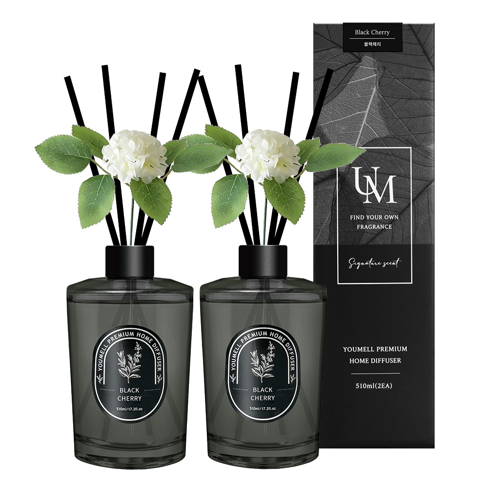 유멜 프리미엄 대용량 디퓨저 블랙체리, 510ml, 2개 - 상품 이미지