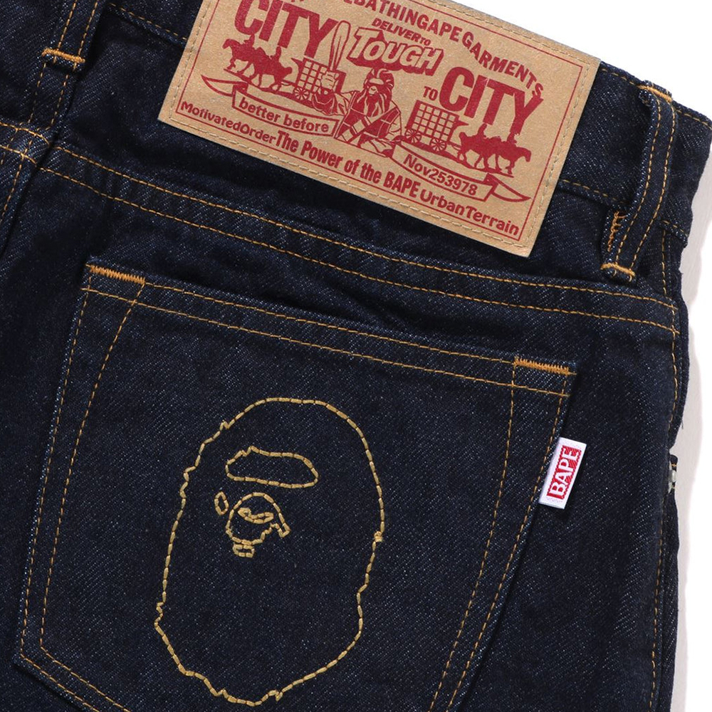베이프 우먼즈 치마 APE HEAD EMBROIDERY 12 OZ DENIM SKIRT 1L80-254-001 - 상세 이미지 4