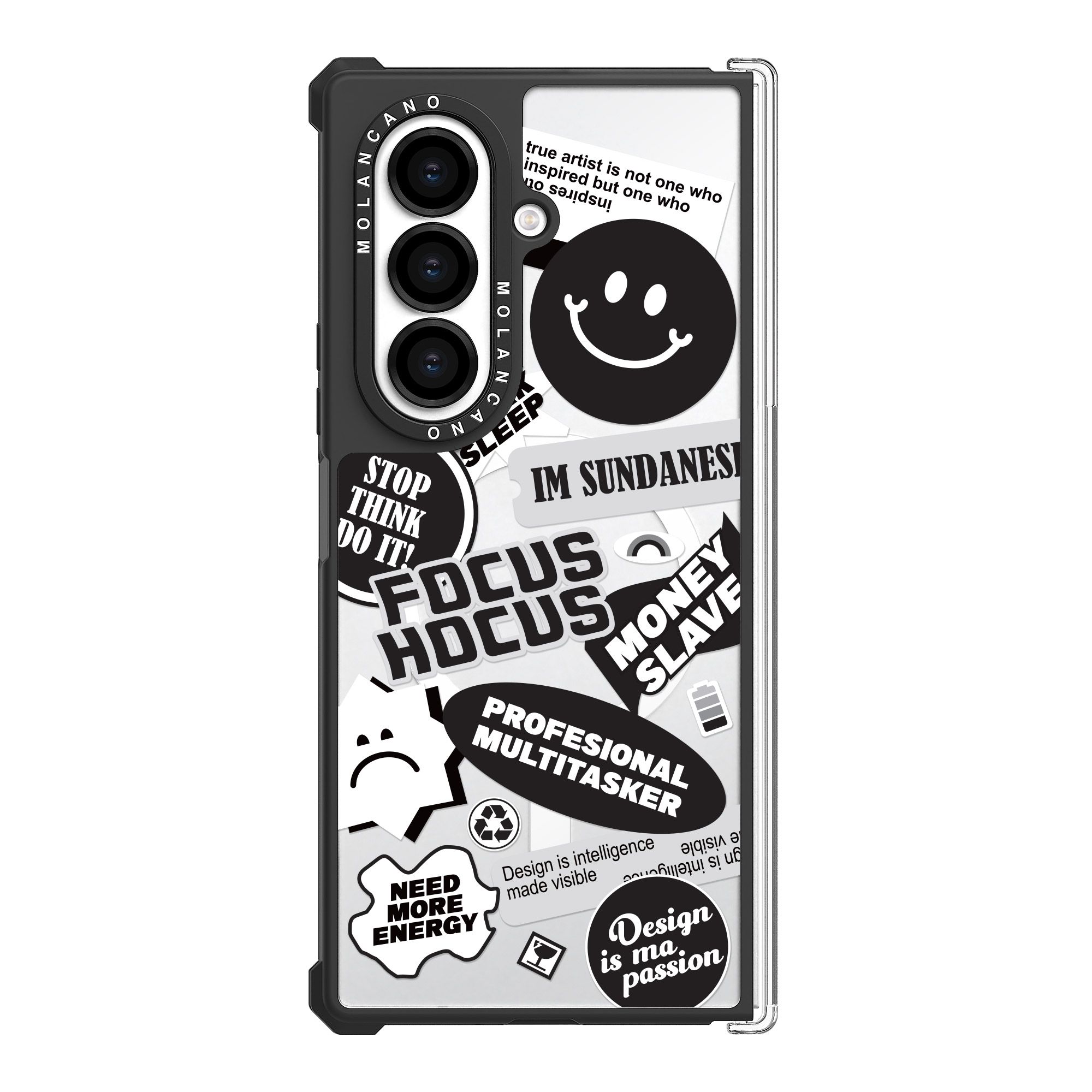 2배자력 맥세이프 임팩트 제로 디자인 범퍼 투명 케이스 스마일포커스, 갤럭시Z 폴드7