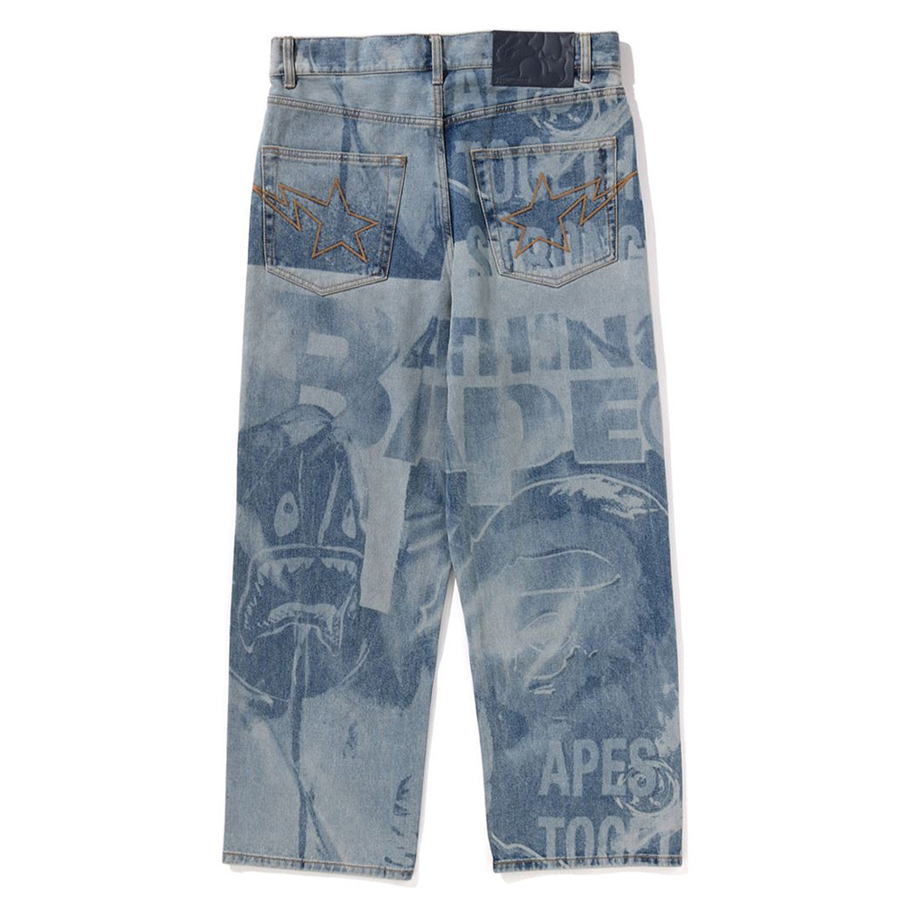 베이프 바지 OVERALL LASERED RELAXED FIT 13 OZ DENIM PANTS 1L80-150-303 - 상세 이미지 2