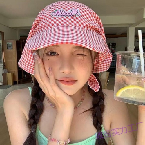 체크 스카프볼캡 캡모자 두건 휴양지 기미가리는 모자 이미지 7