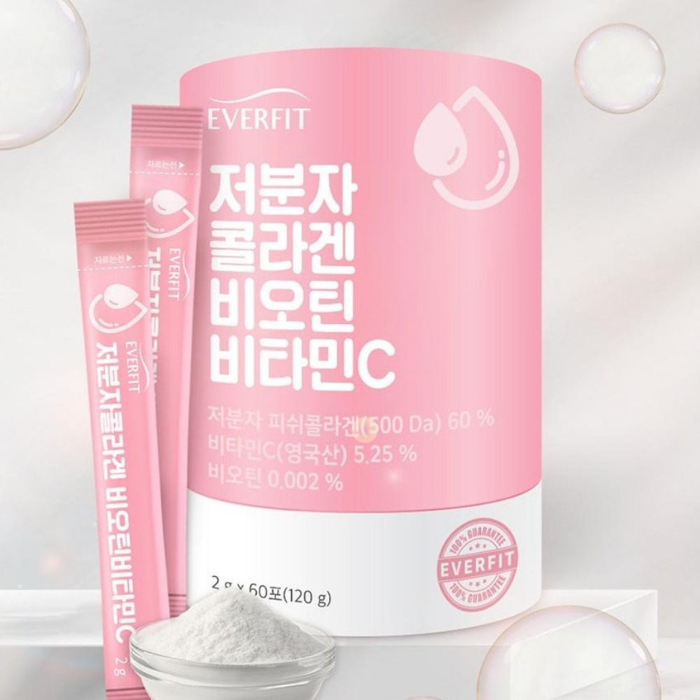 내츄럴플러스 에버핏 저분자콜라겐 비오틴 비타민C 고함량모발 팹타이드 60포, 1개 - 상품 이미지