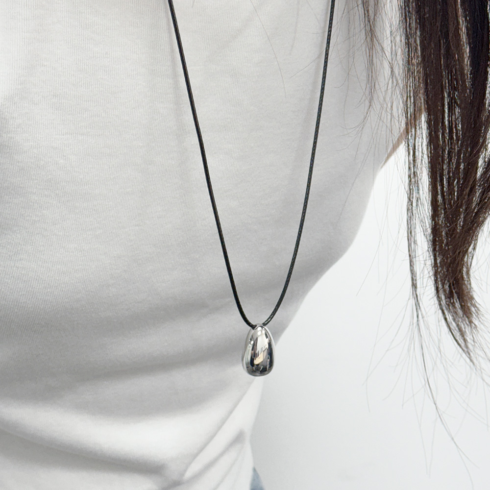 [바이이에르] Egg bell string necklace (Silver) BH7N56739WB000 - 상세 이미지 3