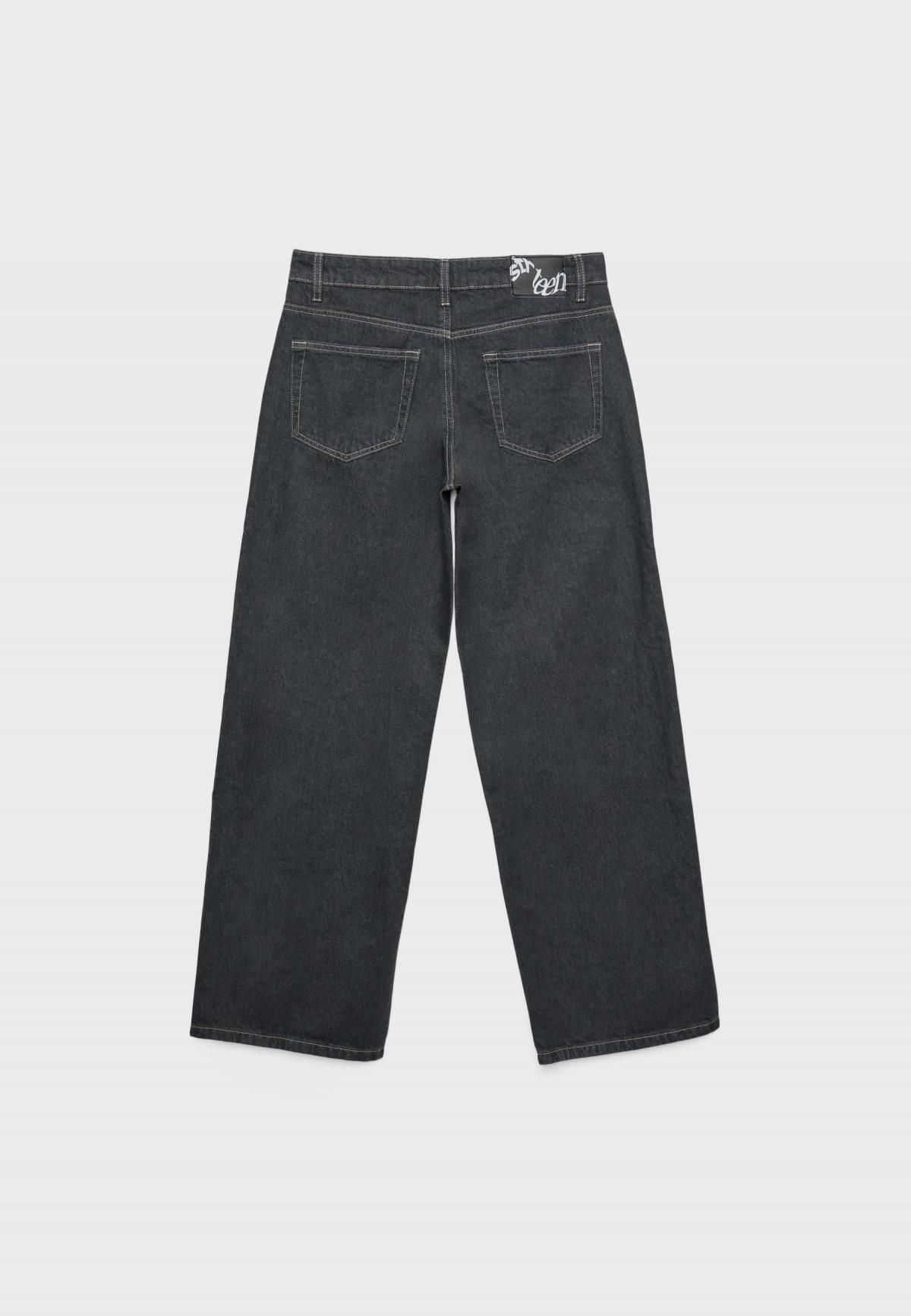 스트라디바리우스 트렌디 와이드핏 배기 청바지 7263/560 DARK GREY DENIM WASH - 상세 이미지 3
