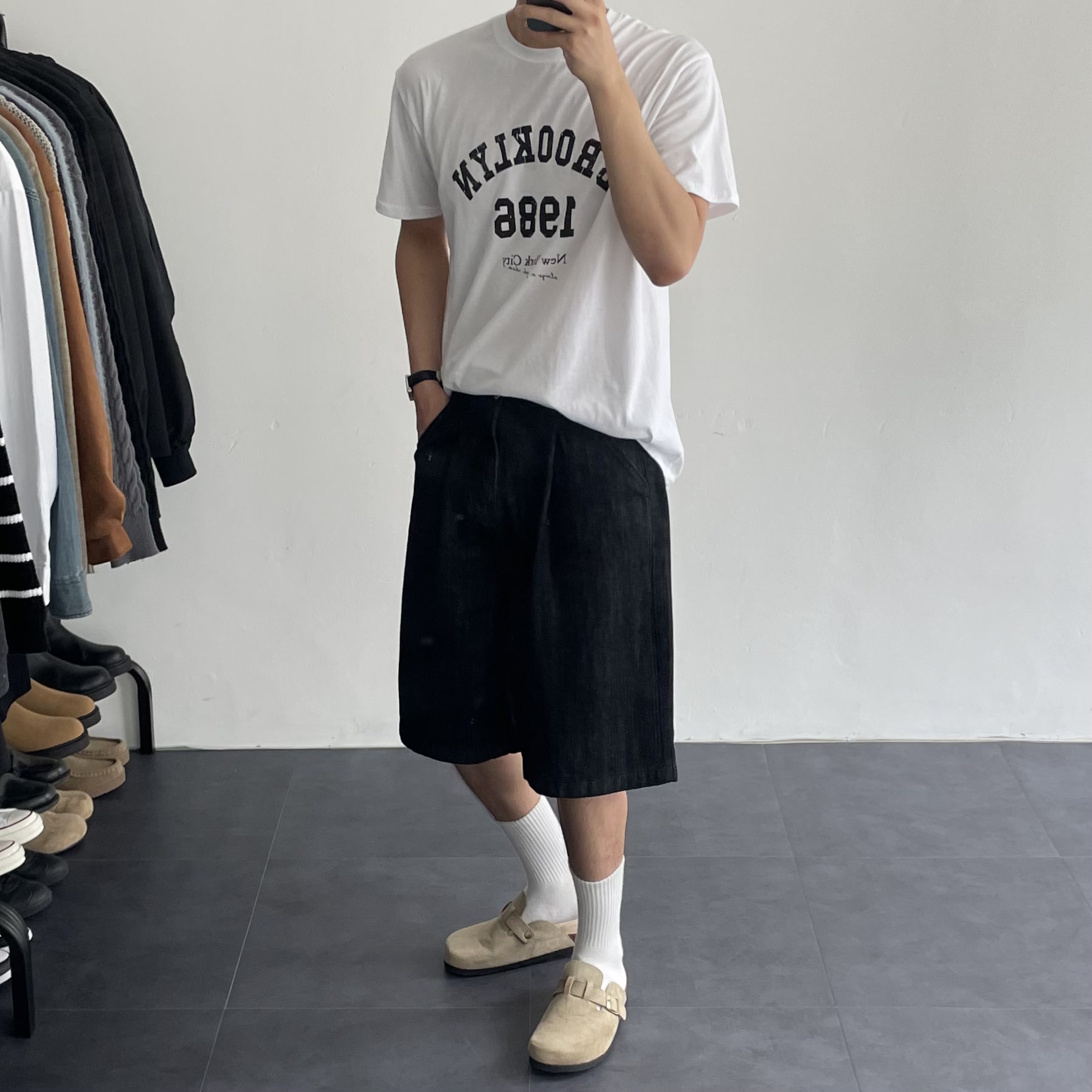 남자청반바지 블랙진 남자여름청바지 이미지 6