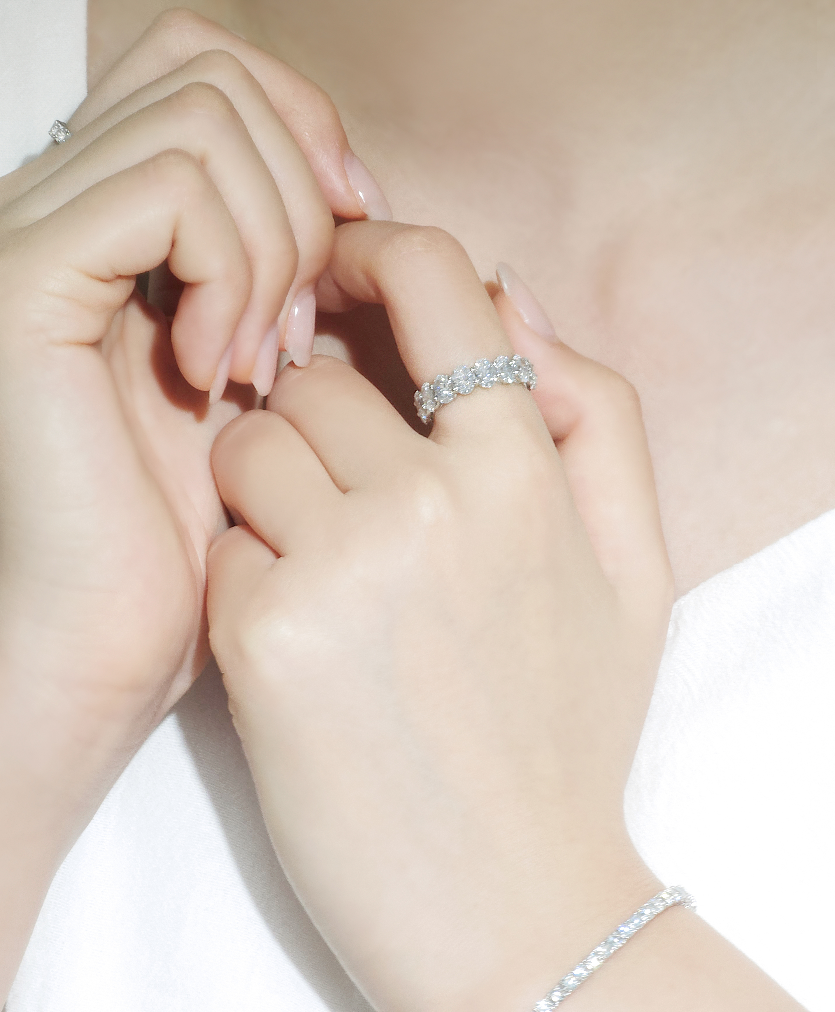 오벌컷 랩다이아몬드 가드링 이터니티링 랩다이아 14k 18k - 상세 이미지 3