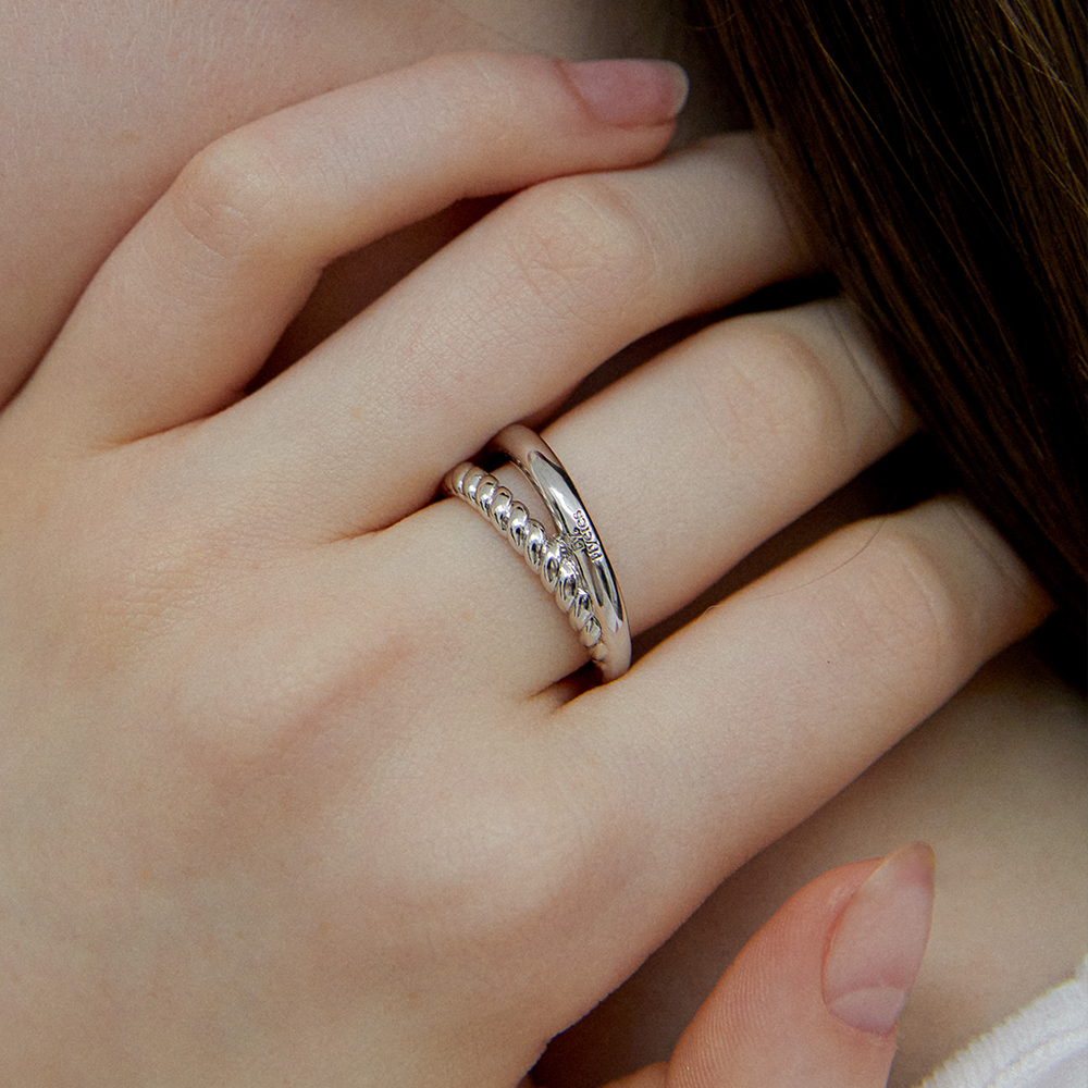 [바이이에르] Twin rope ring (Silver) BH7R56758WB - 상세 이미지 3