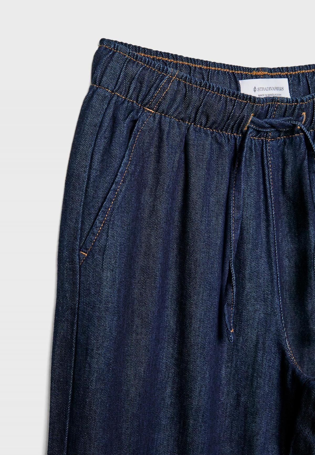 스트라디바리우스 와이드핏 데님 와이드 청바지 1235/310 RINSE BLUE DENIM - 상세 이미지 4