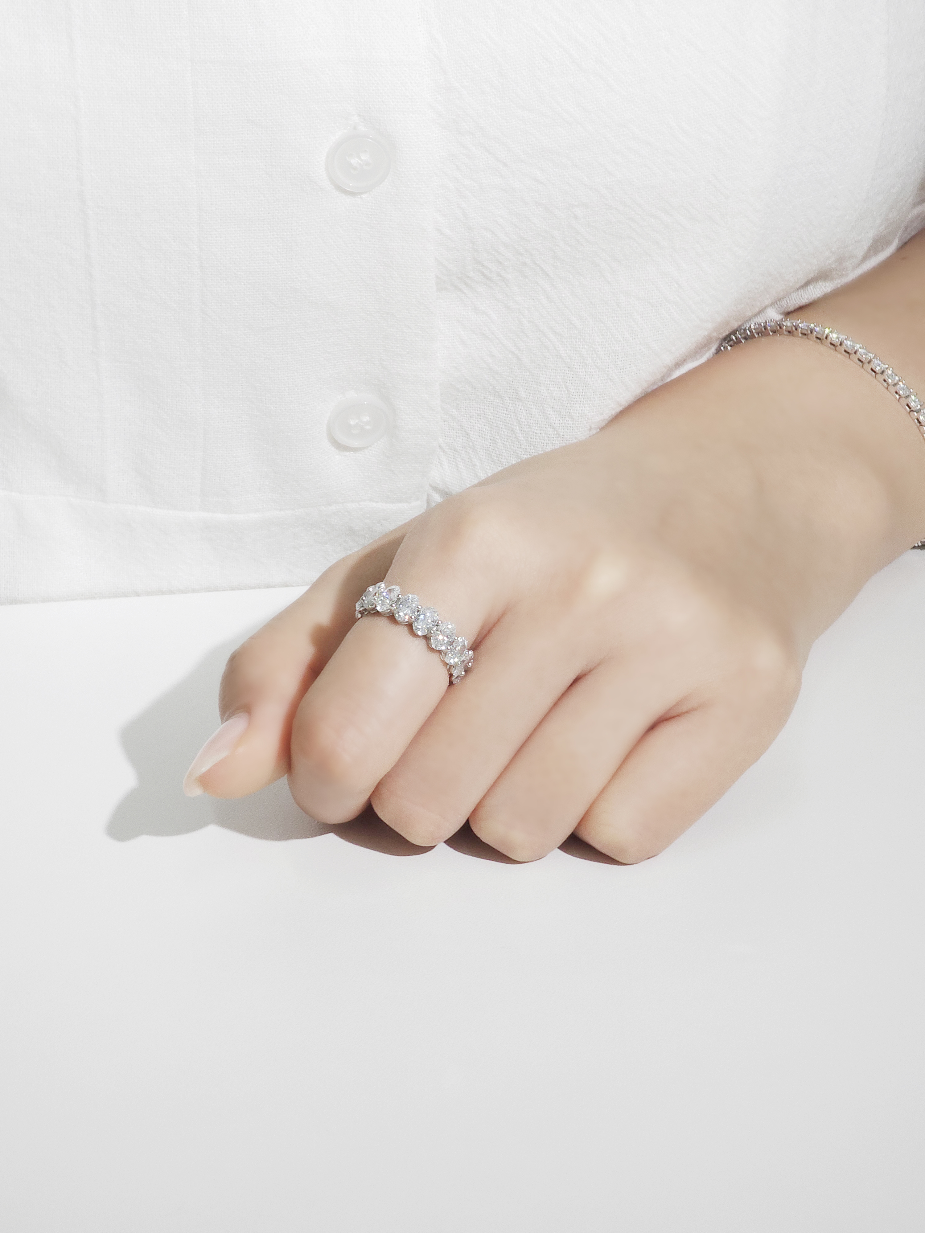오벌컷 랩다이아몬드 가드링 이터니티링 랩다이아 14k 18k - 상세 이미지 4