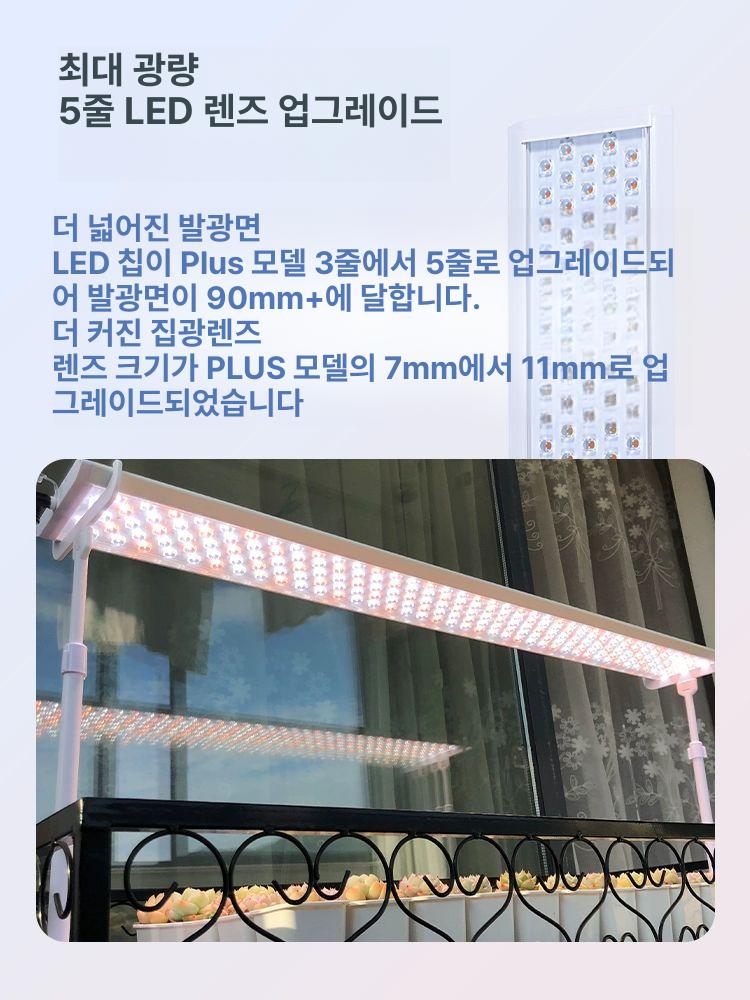 다육식물 LED 조명 led 무드등 레일 다육식물 55cm 40W - 상세 이미지 3