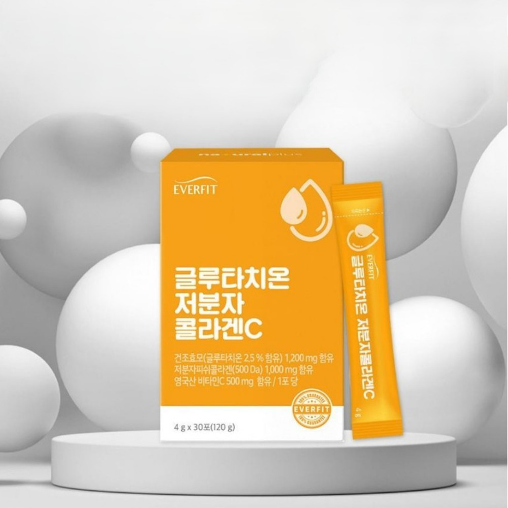 내츄럴플러스 에버핏 글루타치온 저분자 콜라겐 C 슈퍼콜라겐골드 4g 30포, 1개 - 상품 이미지