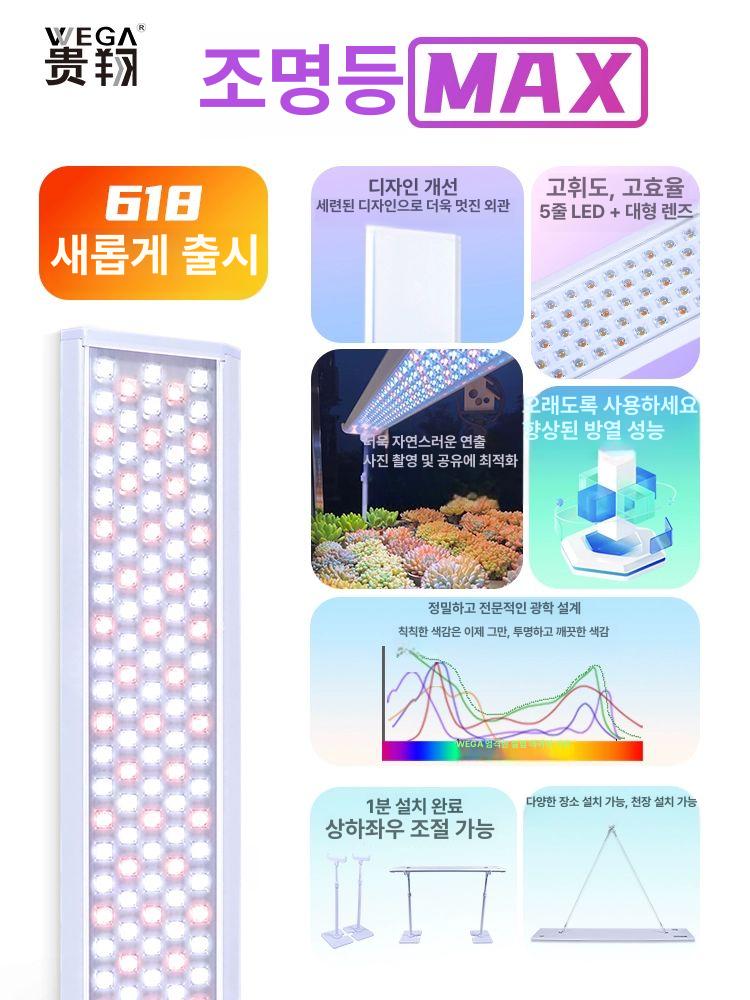 다육식물 LED 조명 led 무드등 레일 다육식물 55cm 40W - 상세 이미지 2