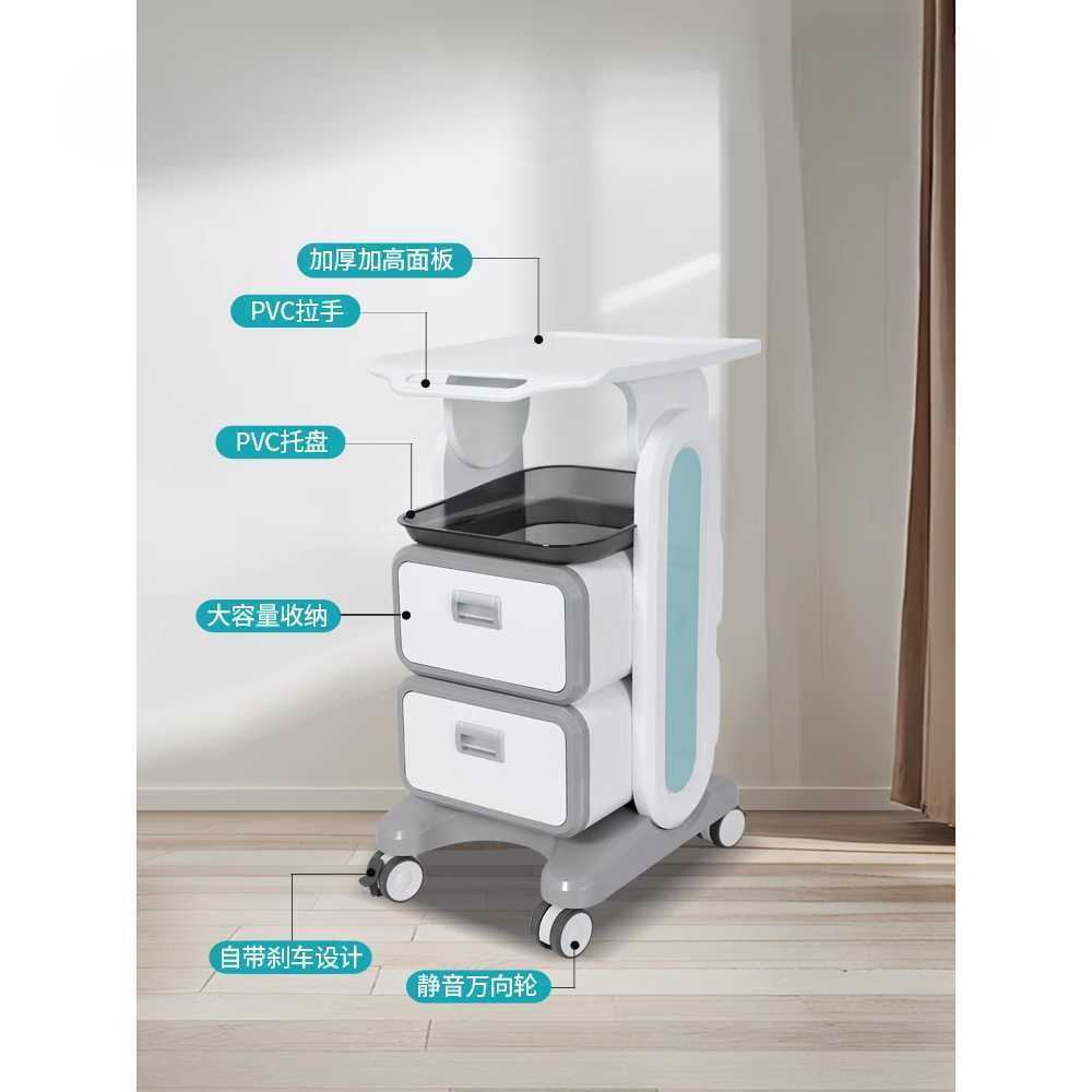 병원 트롤리 의료용 이동식 수납 카트 선반 웨건 싱글서랍 소형+매트+그리드 - 상세 이미지 5