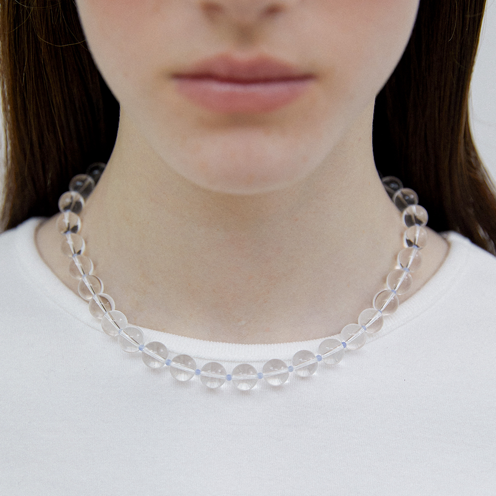 [바이이에르] Glass bead necklace (Silver) BH7N56761WB420 - 상세 이미지 2
