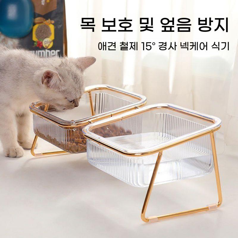 강아지 고양이 이중 식기 미끄럼방지 애견그릇 bying24 단일 보울 검정 프리사이즈 - 상세 이미지 2