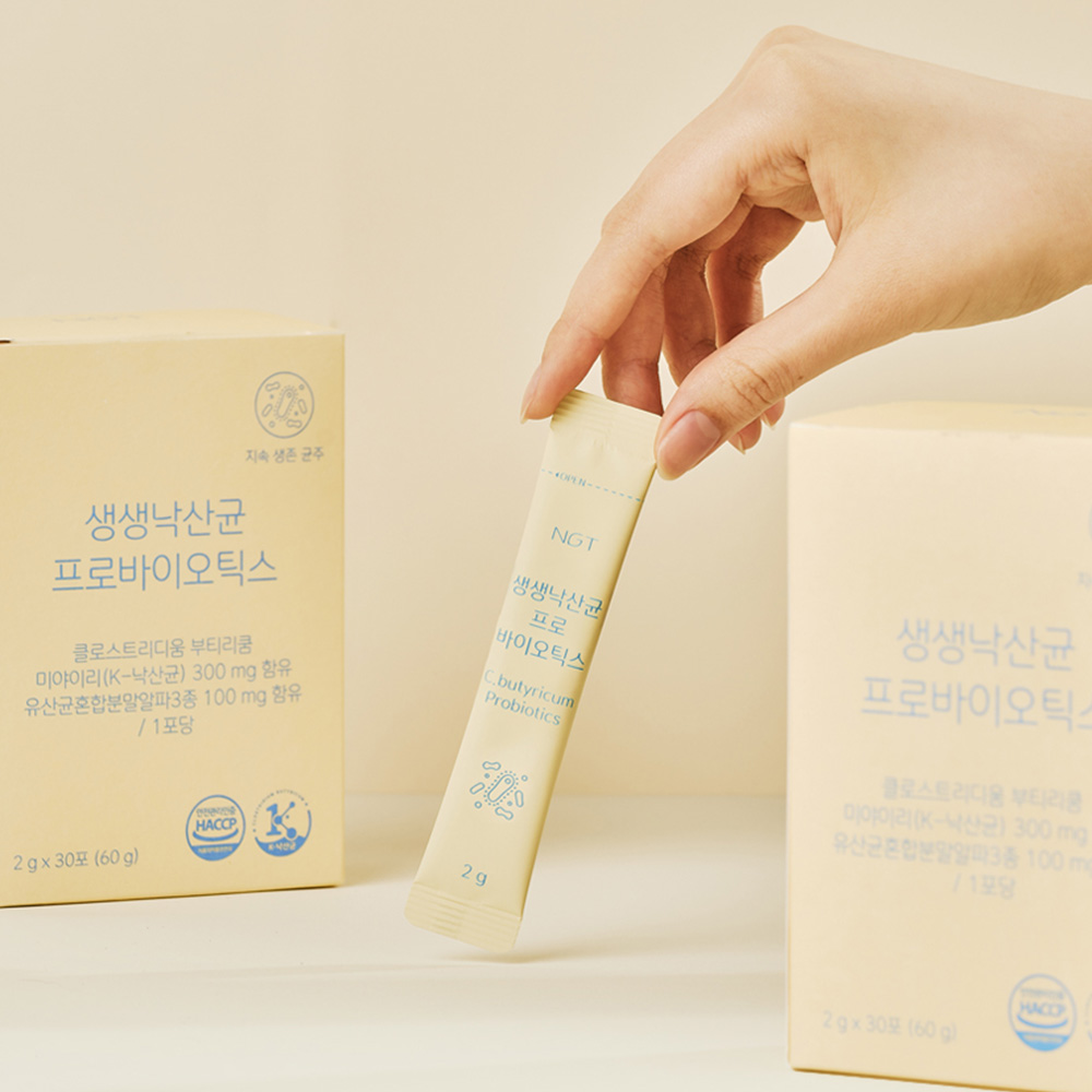 NGT 생생 낙산균 유산균 프로바이오틱스 네츄럴굿띵스 30포, 3개 - 상세 이미지 4