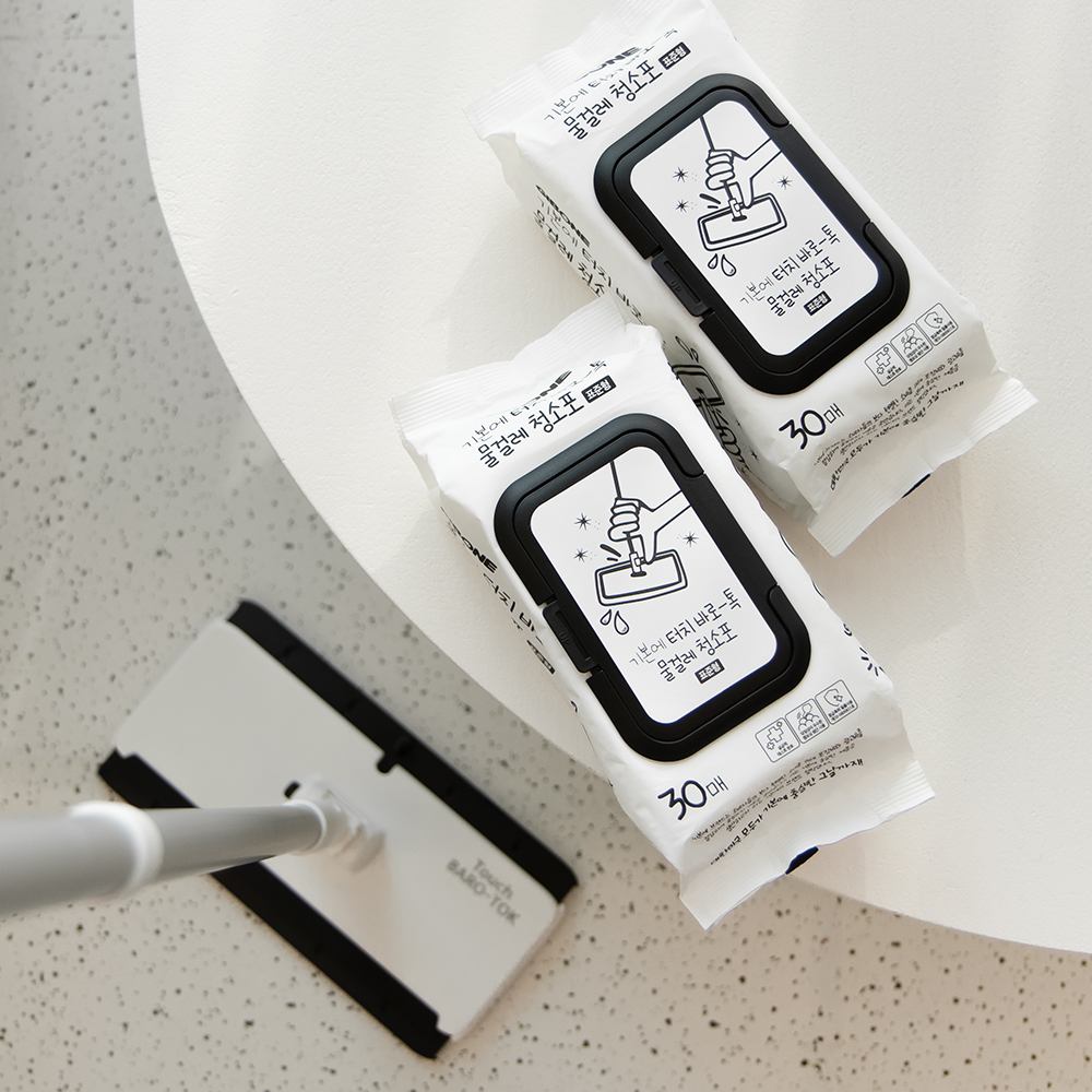 터치 바로톡 밀대걸레 + 전용 물걸레청소포 30매 6팩