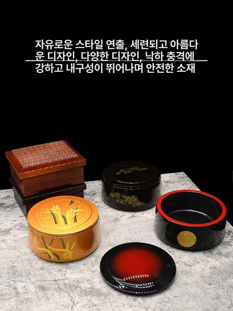 일본식 찬합 도시락 요리 장어 상자 초밥 간식 뚜껑 사각형 원형 구름안개 장어 박스 사각형 - 상세 이미지 2