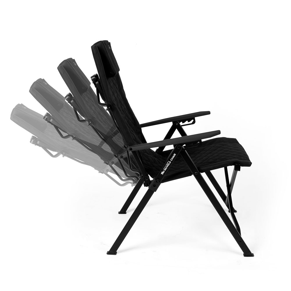 블루폴 누볼라 리클라이너 릴렉스체어 4단계 각도조절 폴딩 캠핑의자 블랙, 1개