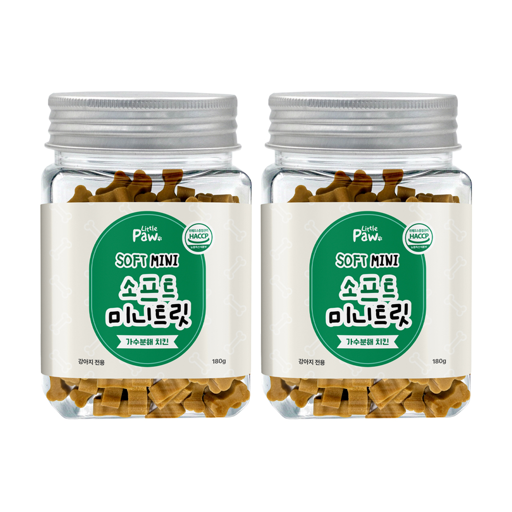 리틀포우 소프트 미니트릿 영양 간식 가수분해 치킨, 180g, 4개 - 상품 이미지
