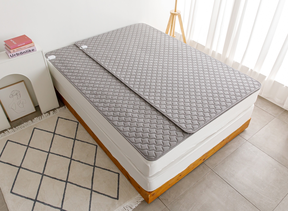 EMF안심탄소매트 무전자열선 극세사 전기매트 전기요 더블(분리난방), 150x195cm, 카멜브라운