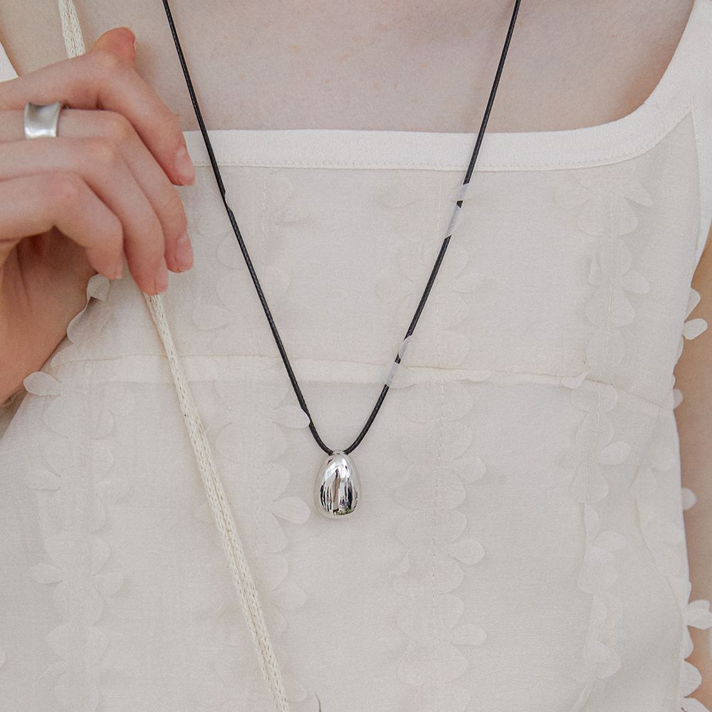 [바이이에르] Egg bell string necklace (Silver) BH7N56739WB000 - 상세 이미지 4