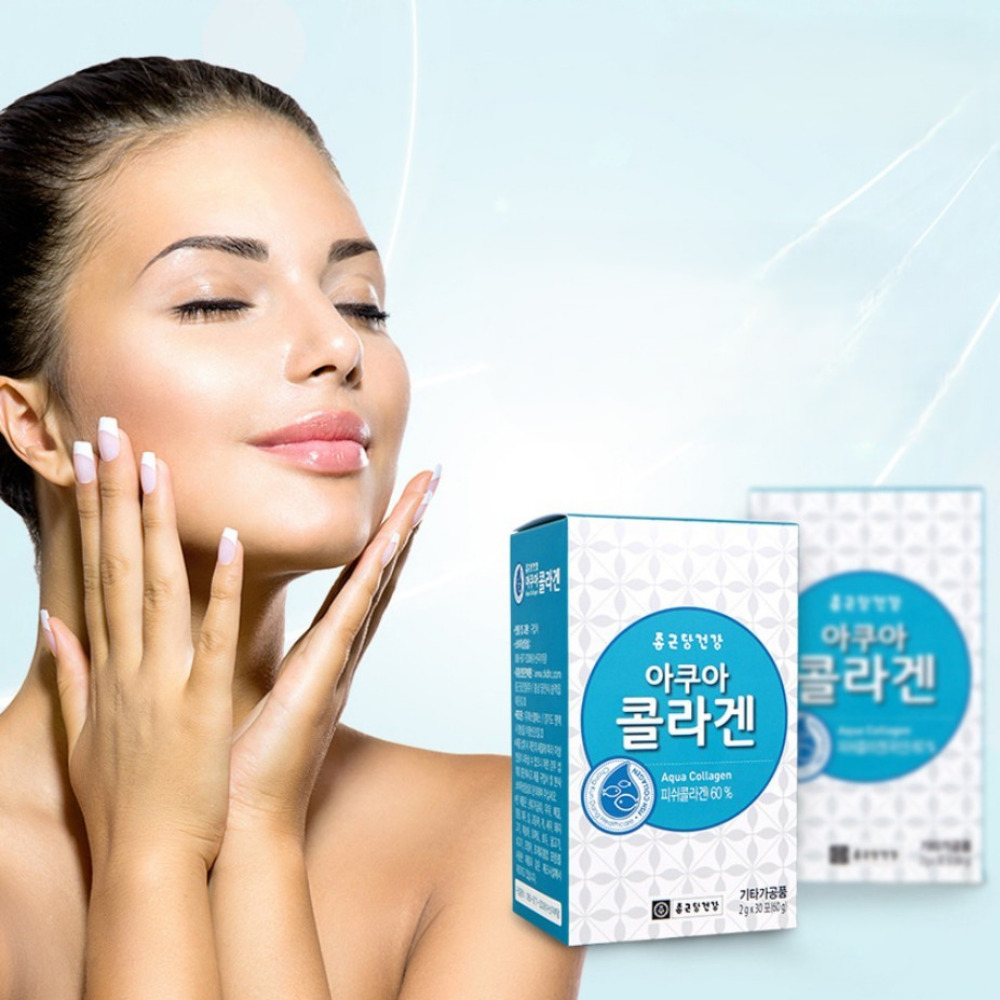 종근당건강 아쿠아 콜라겐 먹는 프리미엄 피쉬 콜라겐 가루 2g 60포, 1개 - 상품 이미지
