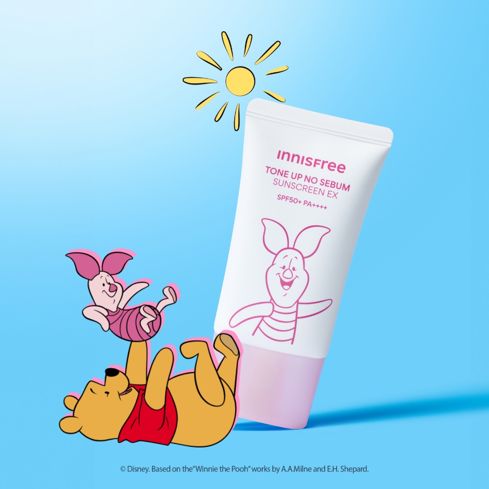 [더블구성] 이니스프리 톤업 노세범 선스크린 SPF50+ PA4+ 곰돌이 푸 에디션 60ml, 2개 이미지 3