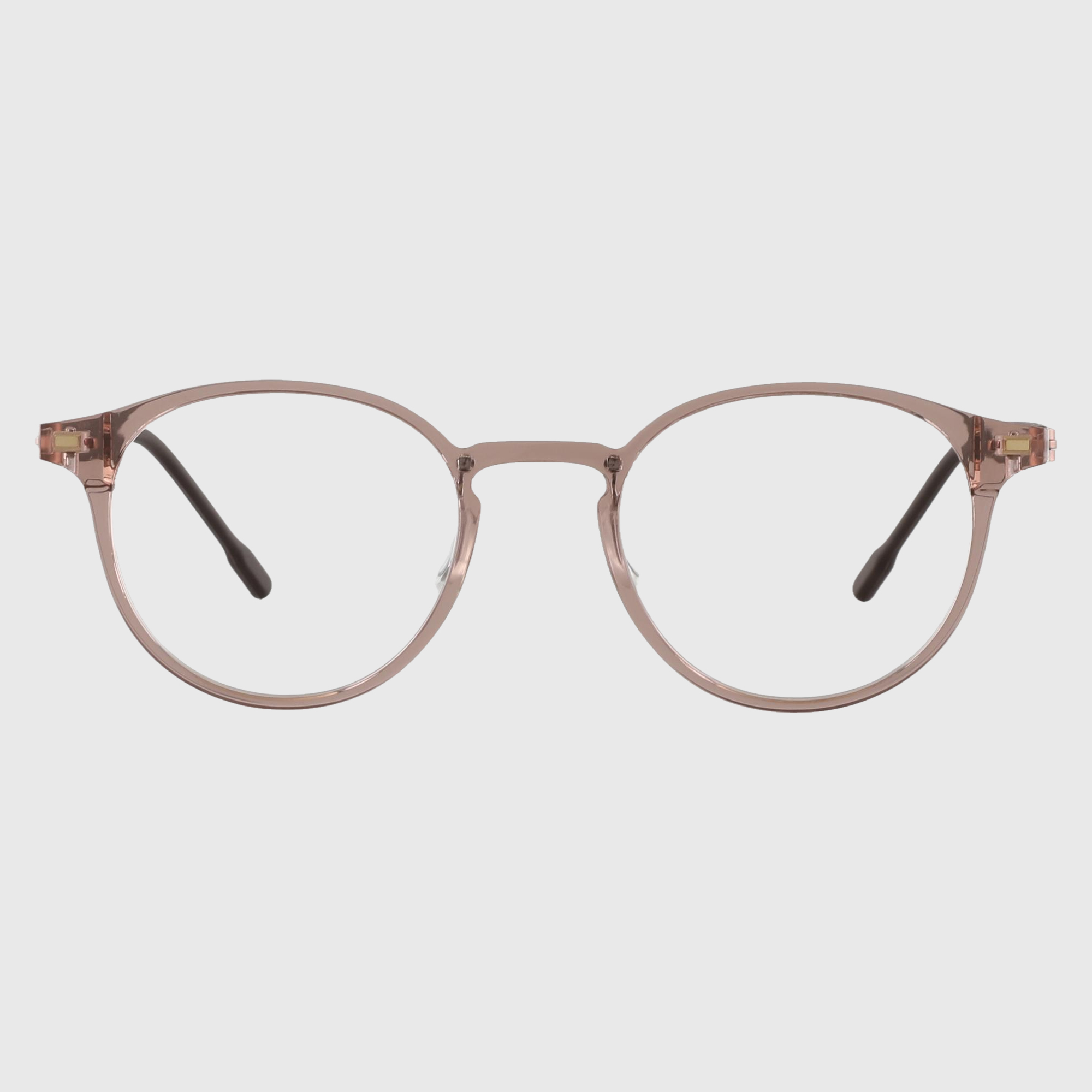 블루스크린차단 초경량 국산 나사없는 동그란 뿔테 안경 투명 고도근시