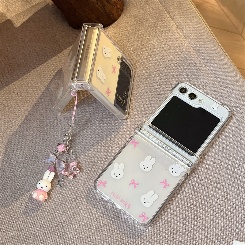 NDAY 갤럭시 Z플립 케이스 귀여운 토끼 키일 힌자보호 폰케이스 투명, 갤럭시Z 플립6 이미지 6