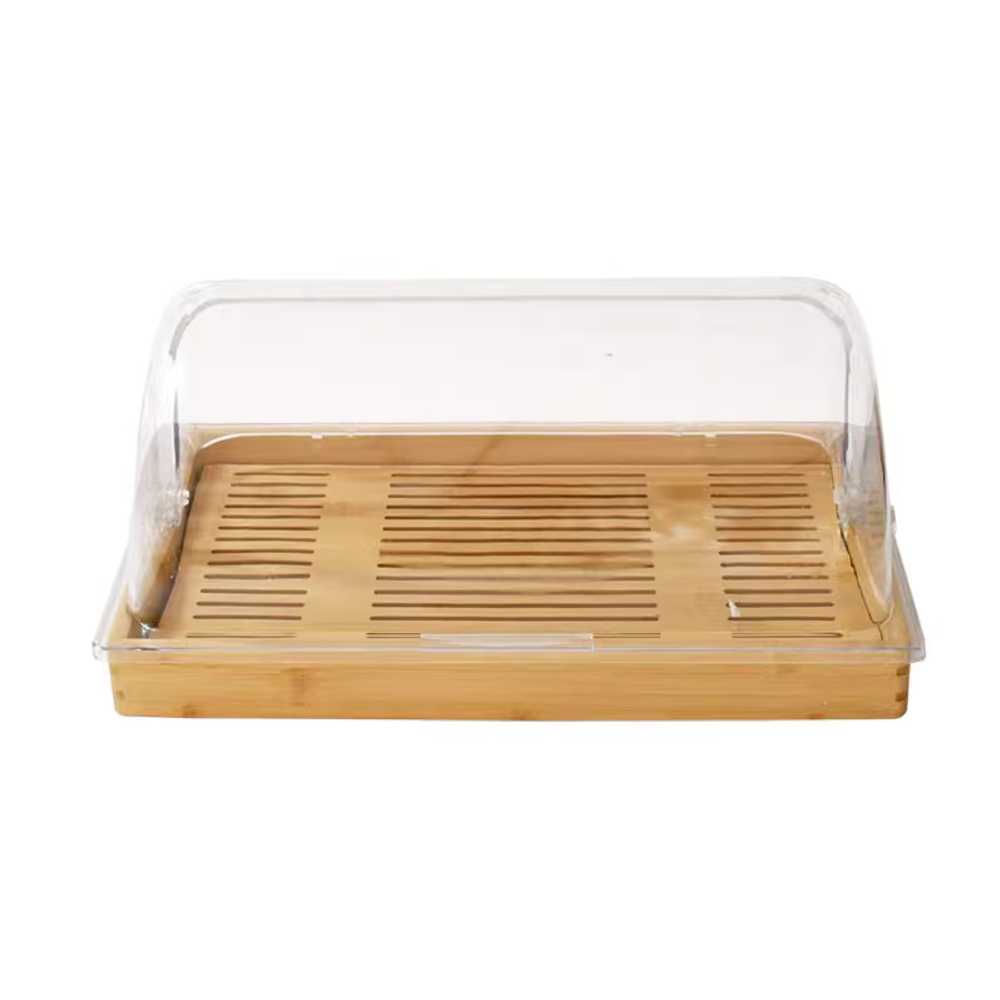 빵진열트레이 베이커리 디저트 나무 대형 직사각 뚜껑 32x26cm 쌍판+손잡이 덮개 - 상품 이미지
