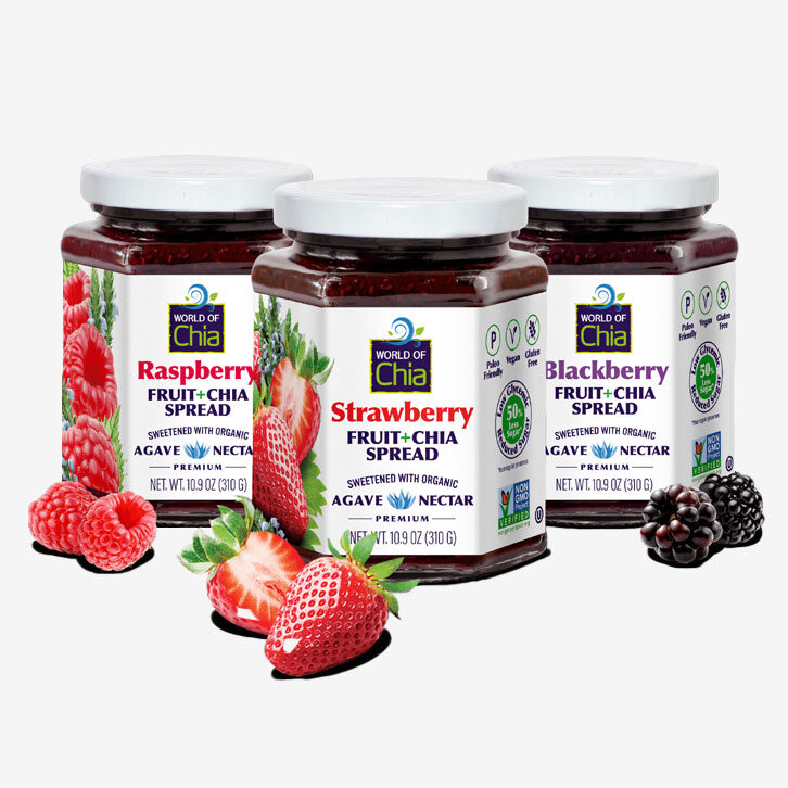 치아씨드 잼 6병세트(라즈베리2+블랙베리2+스트로베리2) + 오프너 (m)