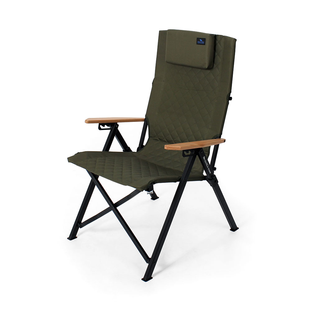 블루폴 누볼라 리클라이너 릴렉스체어 4단계 각도조절 폴딩 캠핑의자 카키, 1개