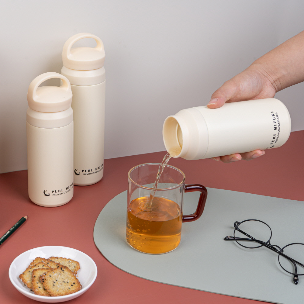 퓨어미즈키 누구나 스테인리스 SUS304 텀블러 꾸미기 스티커 포함 350ml, 1개 이미지 6