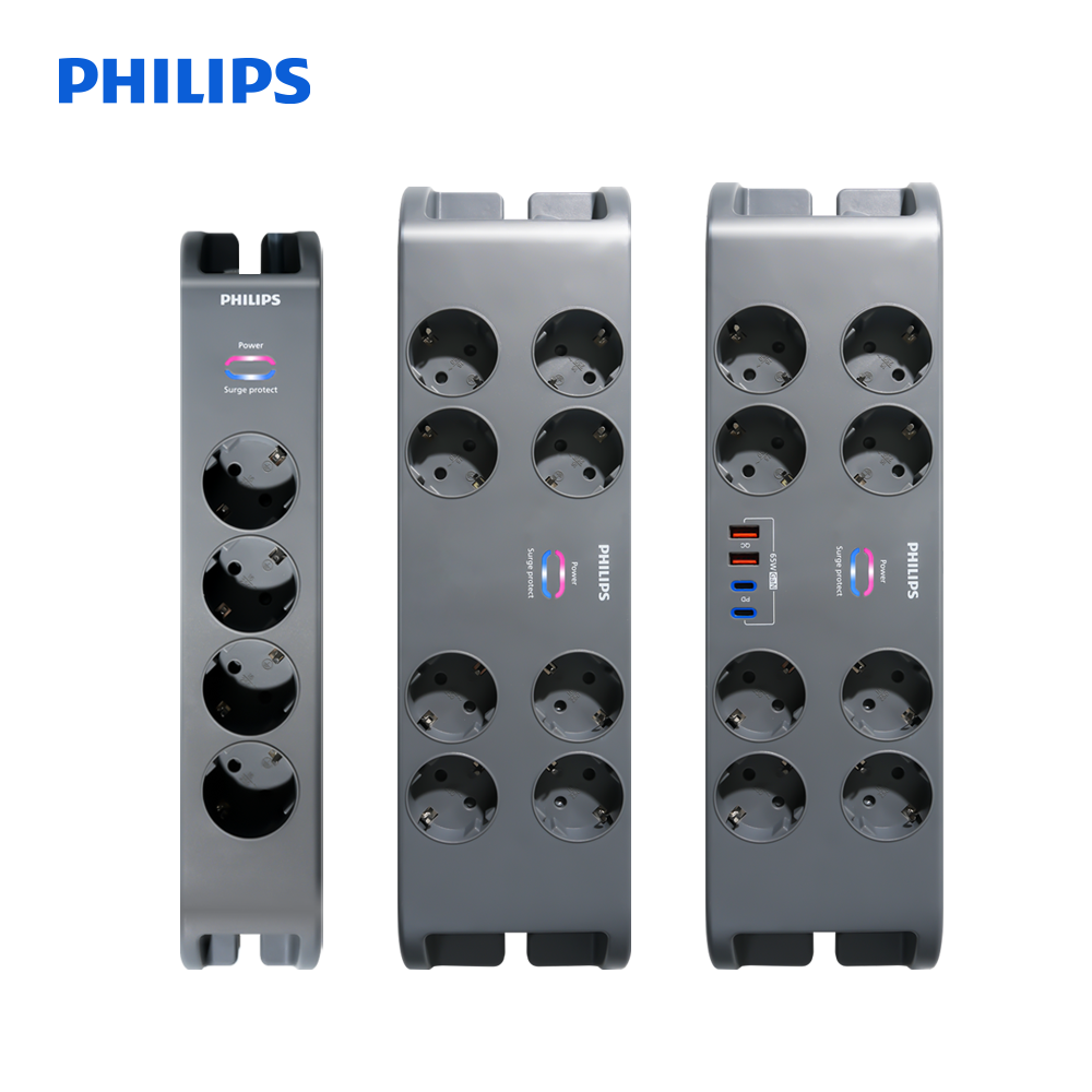 필립스 멀티탭 고용량 울트라 8구 USB 2M 서지보호 안전 접지 과부하차단 GaN 65W C타입 A타입 - 상세 이미지 2