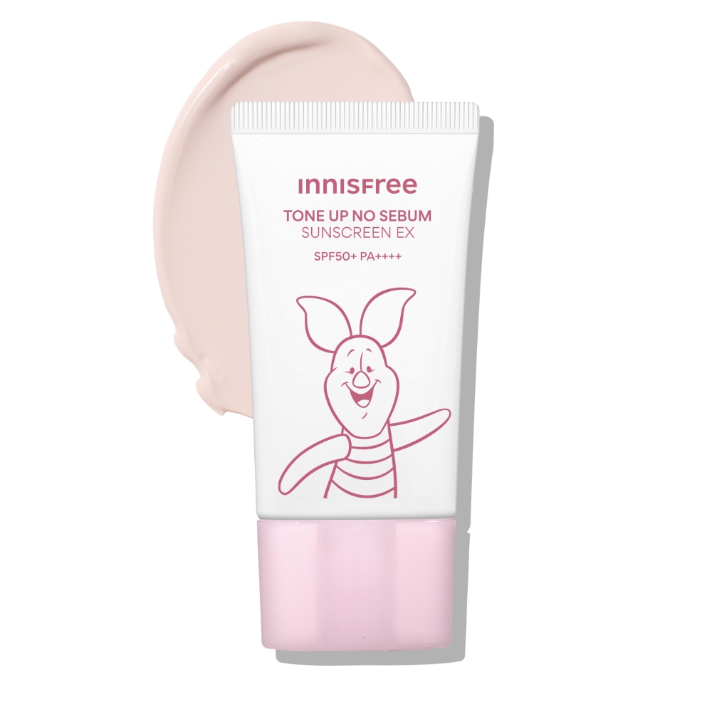 [더블구성] 이니스프리 톤업 노세범 선스크린 SPF50+ PA4+ 곰돌이 푸 에디션 60ml, 2개 이미지 2