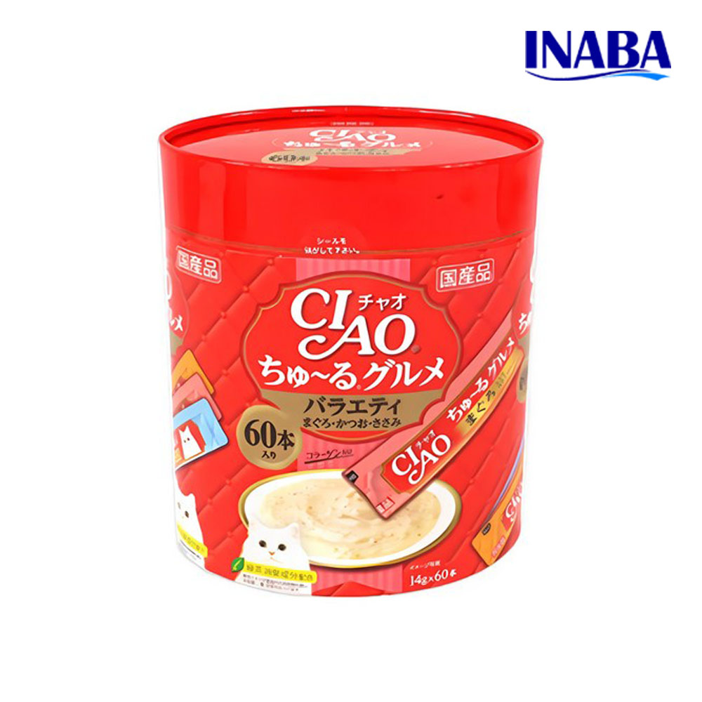 이나바 챠오츄르 대용량 구루메 버라이어티 60p 고양이 간식