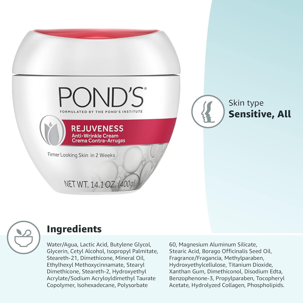 PONDS폰즈 리쥬브니스 크림 콜라겐 안티링클 페이스크림 400g 이미지 8
