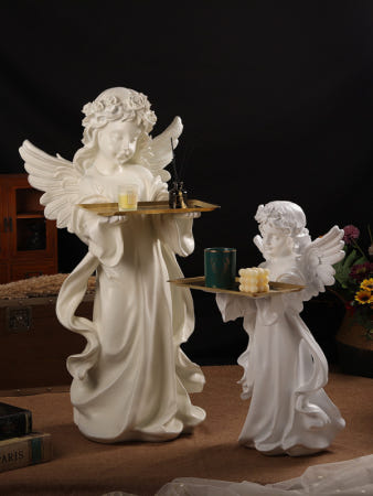 [소피레빗협력업체][해외]유럽 감성의 천사 조각상 인테리어 장식품 감각적인 디자인 거실 소파 TV 캐비닛 입구용 빈티지 홈 장식 소품 프렌치 시크 인테리어 귀여운 실내 장식품