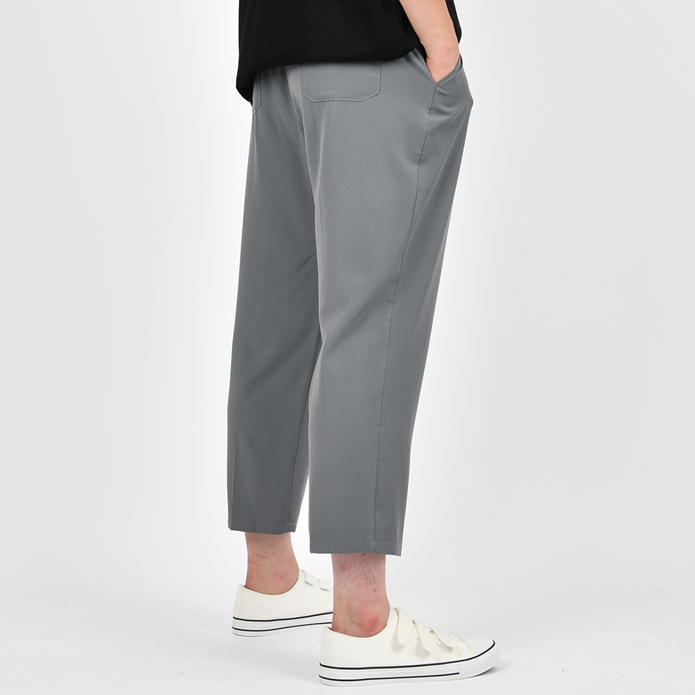 1+1 남자슬랙스 세미와이드 여름 링클프리 스판 편한 밴딩 바지 - 상세 이미지 4