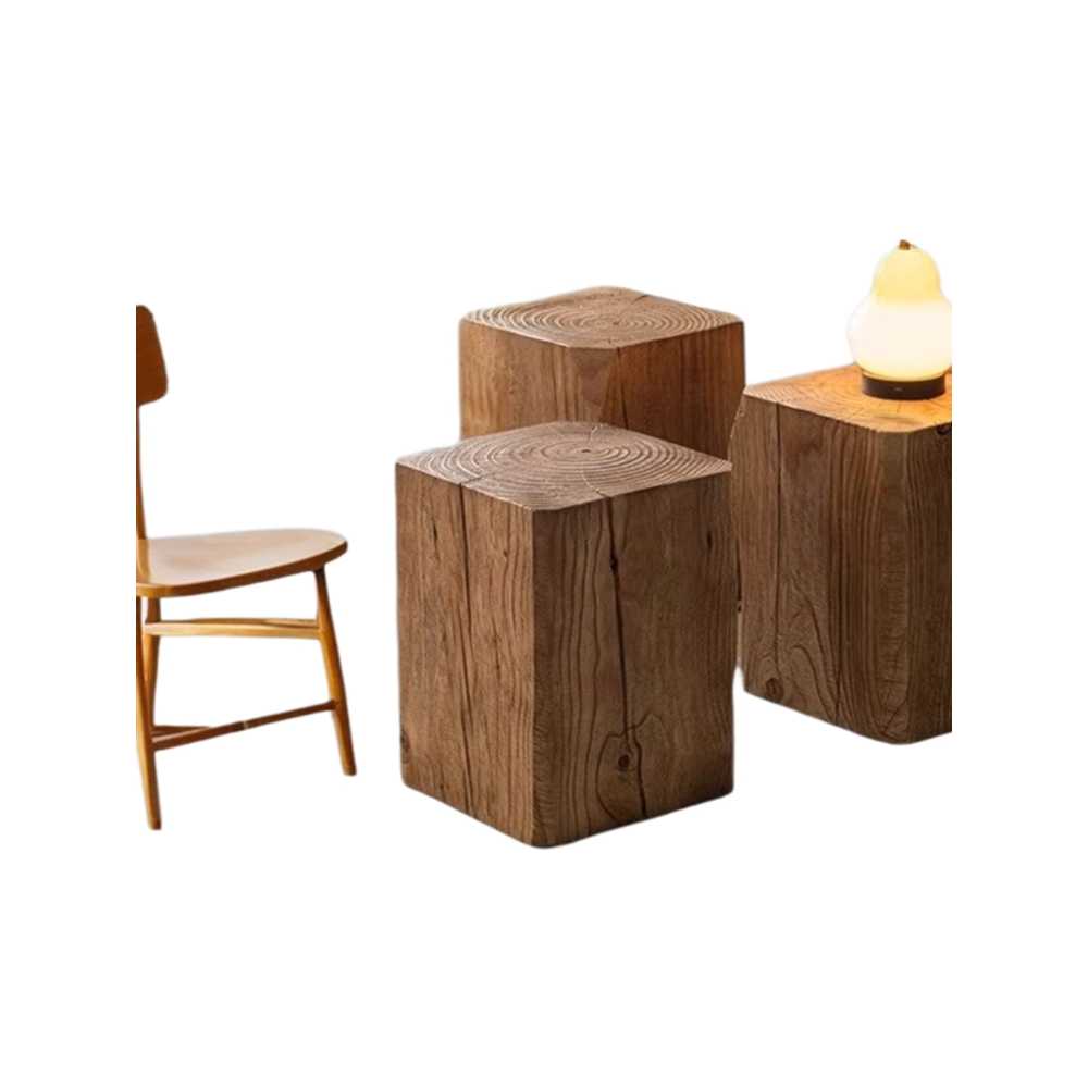 원목 미니 스툴 미니의자 카페 우드 화분 받침 사각 30x30x30cm 월넛 - 상세 이미지 5